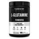 Jacked Factory L-Glutamine Powder 100 서빙 - 포스트 운동 근육 회복, 면역력, 소화 건강을위한 Vegan Fermented L 글루타민 보충 | 인공 필러 없음 - Unflavored