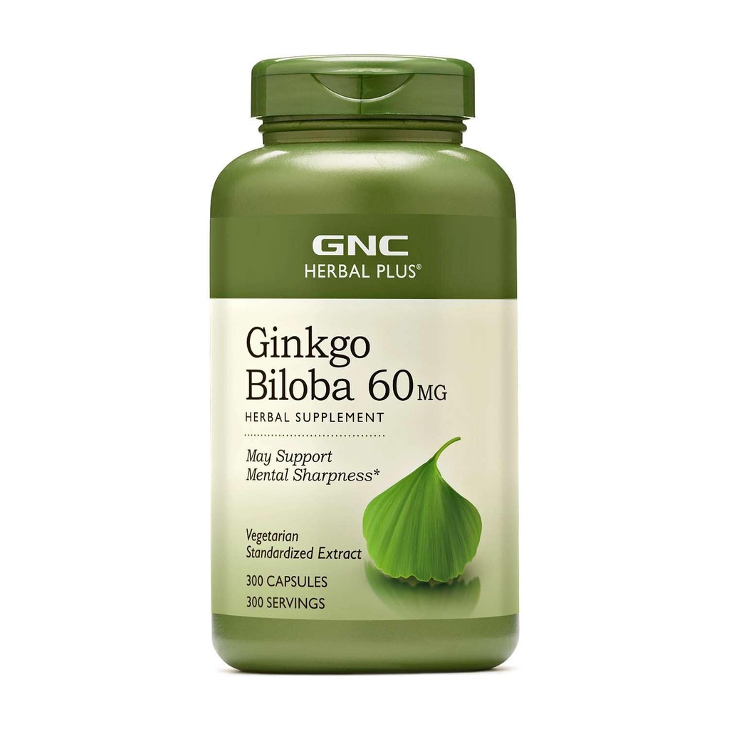GNC 초본 플러스 Ginkgo Biloba 60mg 보충교재, 채식주의자, 지원 정신 Sharpness, 300의 서빙