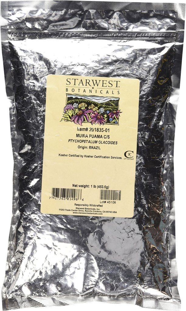 Muira Puama 컷 & Sifted - Ptychopetalum olacoides, 1 lb,