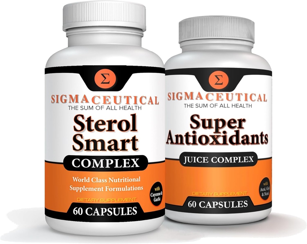 Niacin - 베타 Sitosterol - Policosanol - 식물 스테롤 - 마늘 - 카이엔 보충 플러스 슈퍼 산화 방지제 보충 - Goji Berry, Acai Berry, Mangosteen, Resveratrol, 석류 및 노니