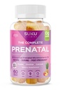 SUKU Prenatal Multivitamin Gummies - Folate, 칼슘, 비타민 D3, B12, K2 - Sugar-Free, 채식, 글루텐 프리 임신 지원 - 파인애플 복숭아 맛 - 60 개