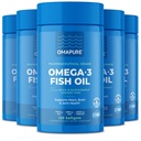 오메가 3 지방산 (5 병, 120 Softgels) - 높은 EPA, DHA, & IFOS 물고기 기름 알약 지원 심장 & 합동 건강 - Burpless 물고기 기름은 뇌 기능을 승진시킵니다