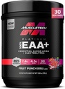 MuscleTech Platinum Essential Amino Acids는 Electrolytes, Fruit Punch - 에너지, 근육 성장 및 힘 빌더를위한 사전 운동 분말 - 남성 및 여성을위한 EAA Complex - 30 서빙