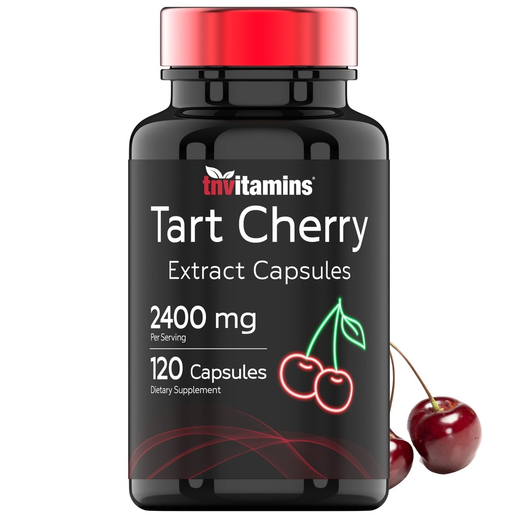 다트 체리 캡슐 (2400 MG - 120 카운트)|Montmorency Cherry Extract | Antioxidants, Anthocyanins, & Phytonutrients | Tart Cherry for Sleep and More! | Non-GMO, Made in the USA!