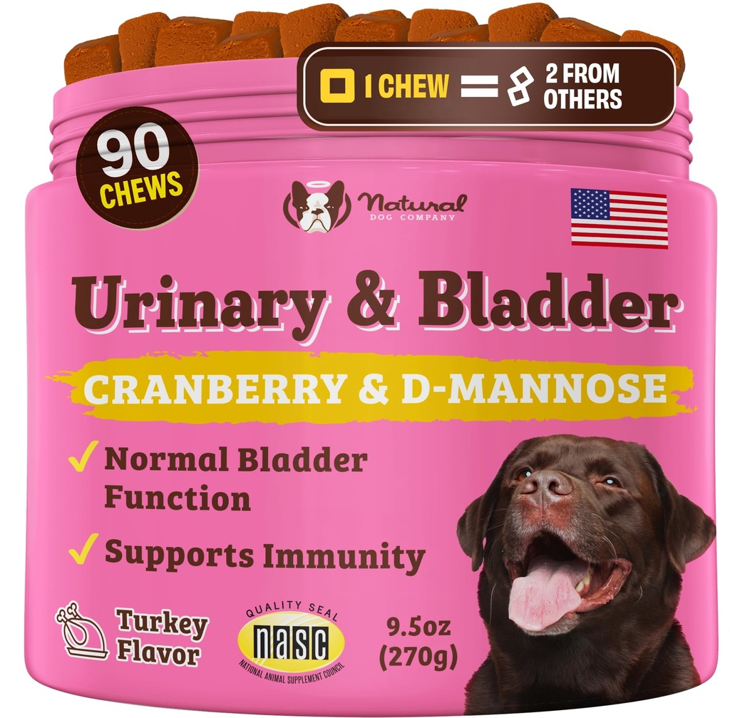 자연적인 개 회사 개를 위한 Urinary & 방광 보충교재 – Marshmallow 뿌리 & Astragalus를 가진 Cranberry & D-Mannose 연약한 Chews – 지원 Urinary Tract 건강, 방광 기능 & 정상적인 소변 교류
