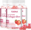 다 교원질 단백질 글로우 아름다움 교원질 Gummies, Glutathione, Biotin & Multivitamins를 가진 여자 노화 방지 지원은, 피부 & 머리 건강을 승진시킵니다, 딸기, 180 Gummies (90 일)