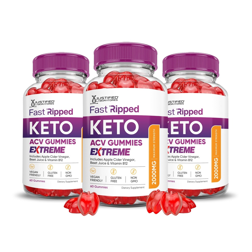Justified Laboratories (3 팩 빠른 Ripped Keto ACV Gummies 극단적 인 2000MG 빠른 Ripped Keto Gummies Apple Cider Vinegar Pomegranate Beet 주스 분말 B12 Vegan 비 GMO 180 거미
