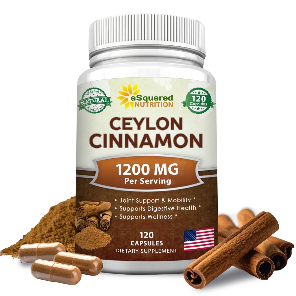 자연적인 Ceylon Cinnamon 1200mg - 스리랑카에서 120의 캡슐, 진실한 Cinnamon, 추출물 보충교재 알약은 심장 건강을 승진시킵니다