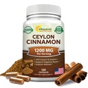 자연적인 Ceylon Cinnamon 1200mg - 스리랑카에서 120의 캡슐, 진실한 Cinnamon, 추출물 보충교재 알약은 심장 건강을 승진시킵니다