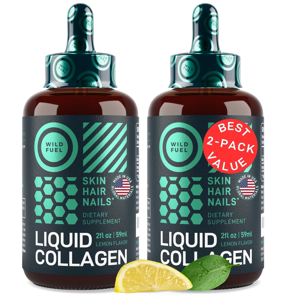 Biotin Drops를 가진 액체 교원질 펩티드 - 여자와 남자 플러스 Biotin를 위한 30,000mcg 교원질 액체 - 젊음 피부, 머리 성장, 강한 못 - 탈모를 위한 머리 비타민 - 레몬 풍미 - 2x2oz