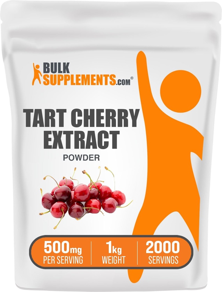 BulkSupplements.com Tart Cherry Extract Powder - Tart Cherry Supplement, 초본 보충 - 산화 소스, 글루텐 무료, 서빙 당 500mg, 5kg (11 파운드) (팩 5)