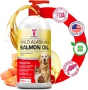 SavvyBeast Wild Alaskan Salmon Oil for Dogs, Cats & Ferrets – EPA & DHA와 Omega-3 Fish Oil Pet Supplement – 피부, 코트, 관절, 심장, 두뇌, 이치 구호 & 면역 – 무향 – 16 oz