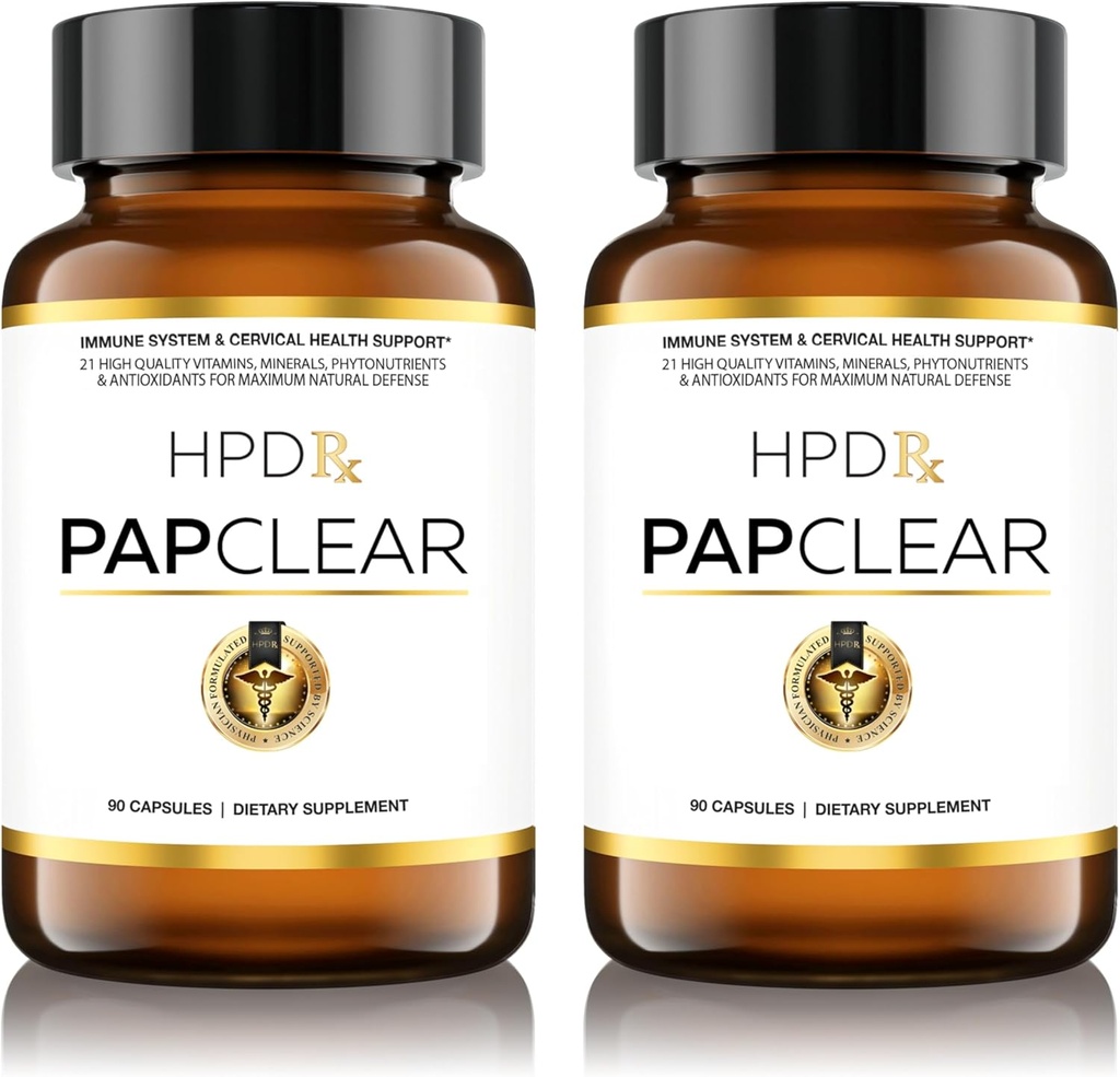PAPCLEAR Physician 공식화 | 모든 천연 면역 지원 보충교재 | 고급 강력한 면역 부스터 | 21 비타민 & 영양사 유기 Shiitake 버섯 & Lycopene | 90 캡슐 | 2 팩