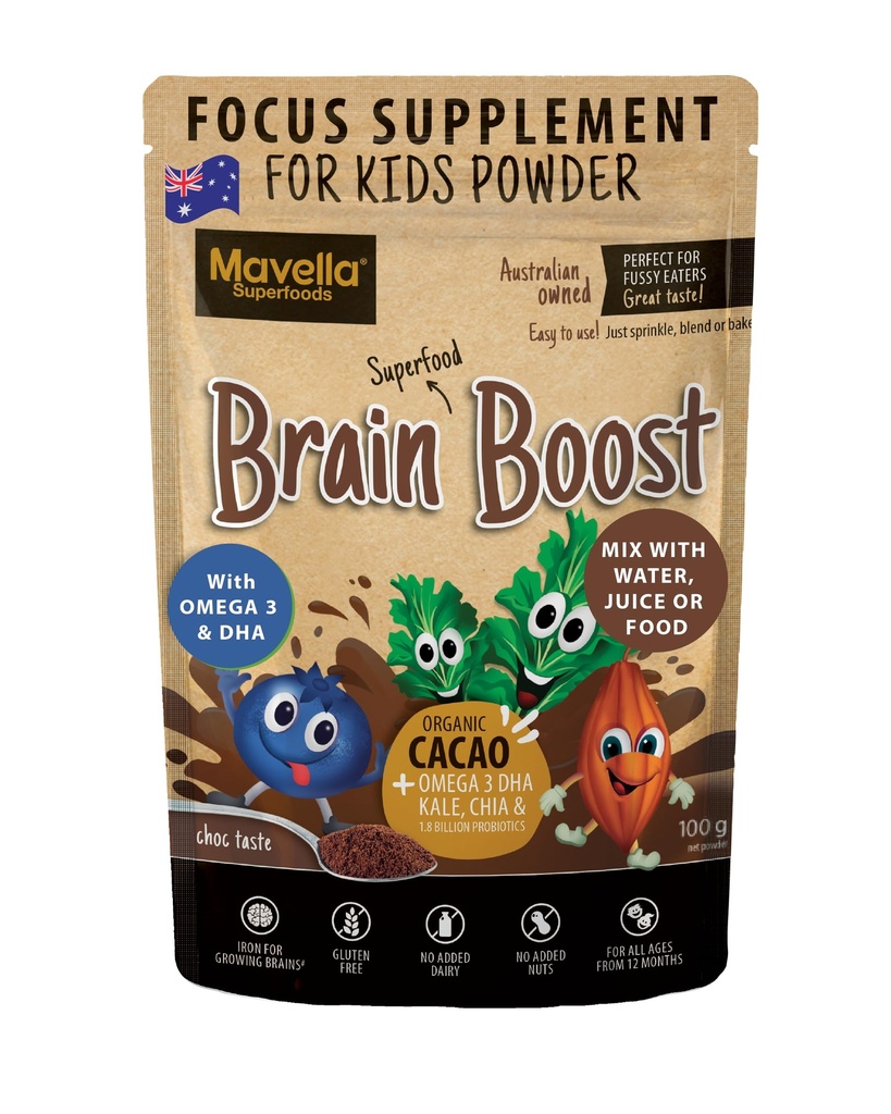 키즈 두뇌 부스트를위한 초점 보충 - 오메가 - 3 DHA Flaxseed Natural Focus & Attention 지원 키즈 초점 비타민 3.52oz (100g)