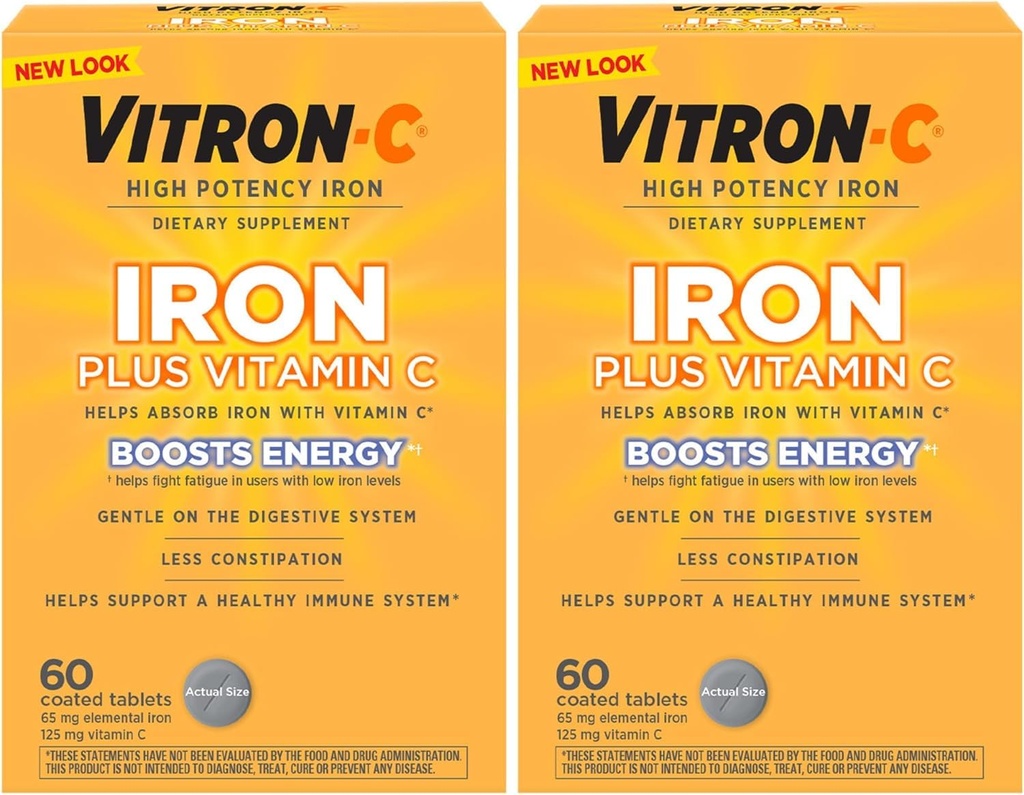 Vitron-c 높은 Potency 철 보충교재 정제 60 Ct (포장 2)