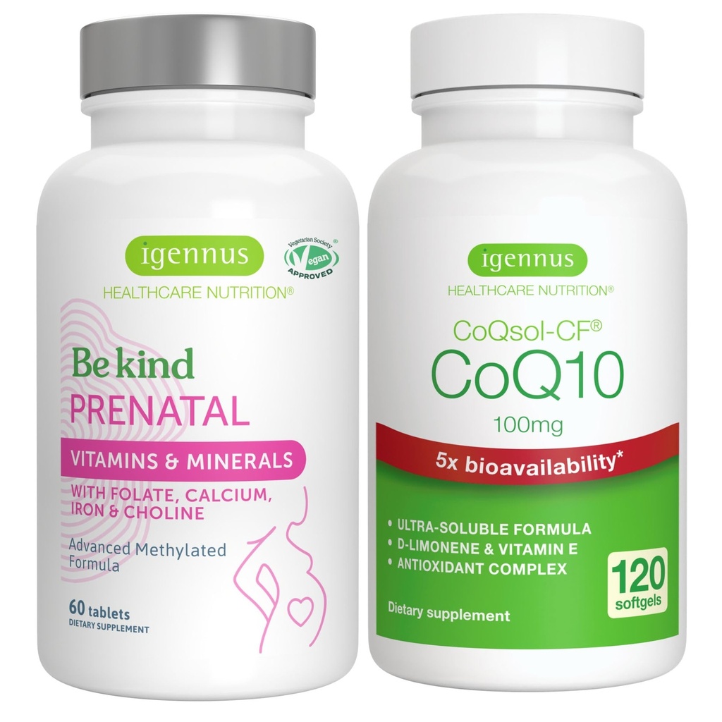 진보된 Prenatal Multivitamin + 높은 흡수 이산화탄소에 의하여 CoQ10 100mg 120 Softgels 임신 지원 뭉치