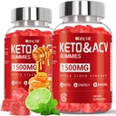 Keto ACV Gummies - 1500mg 사과 Cider Vinegar Gummies와 Pomegranate Beetroot & 비타민 B12 B6 - 레몬 꿀 맛 - 남성 및 여성 - GMO Free & Vegan - 120 카운트
