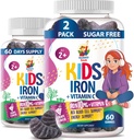 아이 & 청소년을위한 SUNNY SAM 철 Gummies - 비타민 C가있는 10mg 비타민 - 면역 지원을위한 낮은 수갑 Chewable Iron Gummy Supplement, 어린이 및 청소년을위한 빨간색 혈액 세포 생산 지원