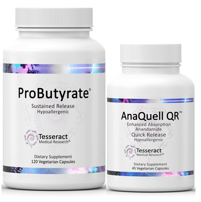 Tesseract 의학 연구 Probutyrate Gut 건강 보충교재, Butyric 산 Complex & AnaQuell QR의 긴장 기복 & 계류 지원 보충교재