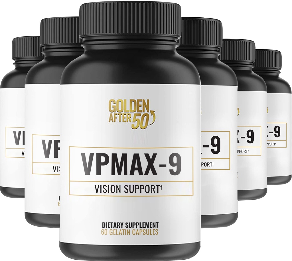 50 VpMax-9 후 골든 - 눈 비타민, Lutein, Lycopene 및 Bilberry 추출물과 함께 시력 관리 및 산화 보충 - 6 병