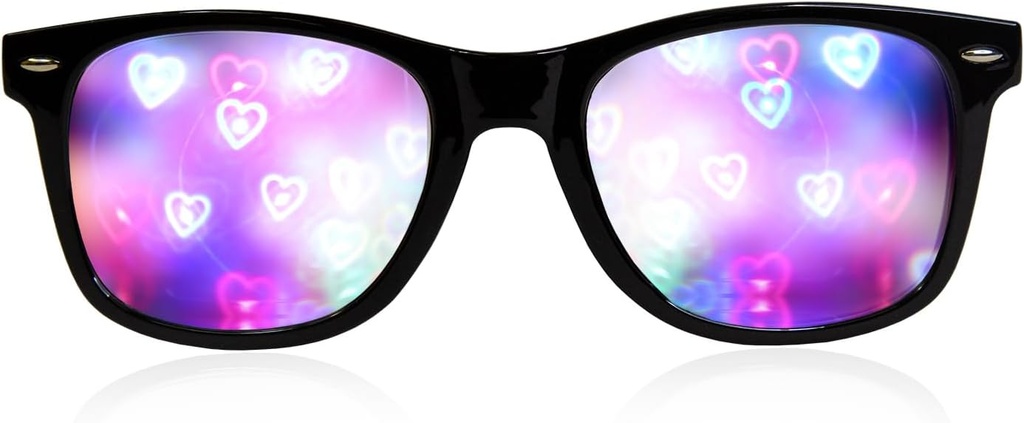 Ultimate Diffraction Glass - 3D 레인보우 하트 효과 - 위대한 Edm, 콘서트 및 Rave 액세서리