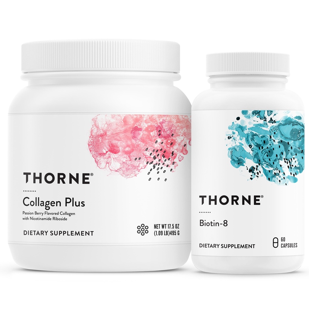 THORNE - Collagen Plus 및 Biotin 8 번들 레이디언트 스킨, 헤어, 손톱 - 30 서빙