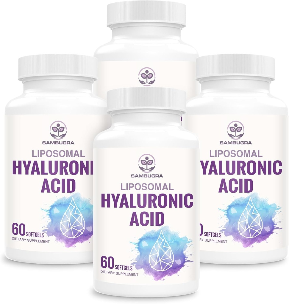 Liposomal Hyaluronic 산 1000mg의 높은 BioavailabilityHyaluronic 산 캡슐, 규정식 보충교재 지원 피부 및 뼈, 240의 캡슐 (4의 포장)