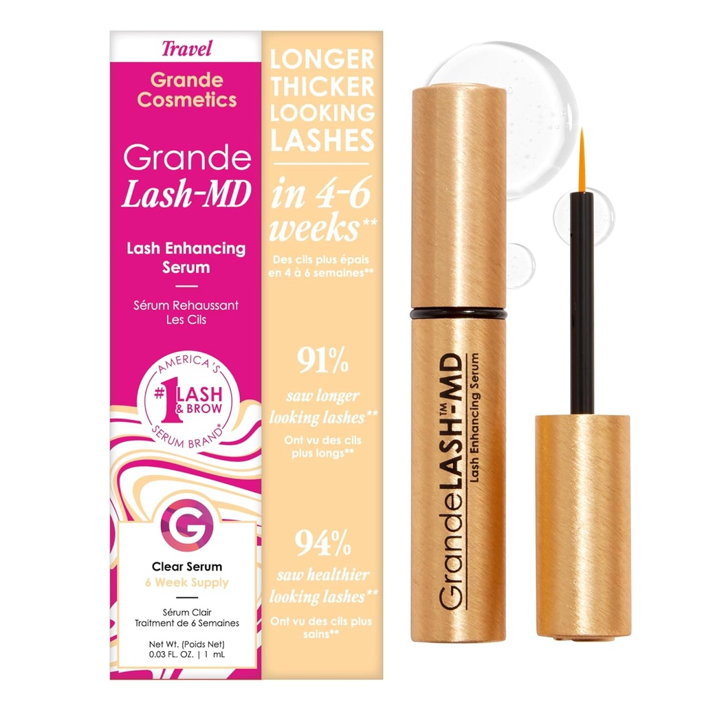 Grande Cosmetics GrandeLASH-MD Lash Enhancing Serum - 펩타이드 & 비타민 Longer, Thicker, Fuller Looking Lashes - 안과 의사 테스트, Cruelty-Free
