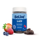 BeLive 5-HTP Gummies - 60 Ct I 5HTP 스트레스 완화 구미는 더 나은 수면, 고도화 초점, 무드 부스터 및 스트레스 완화 I Serotonin 부스터 성인, Vegan 5 HTP 보충 - 혼합 버클 맛