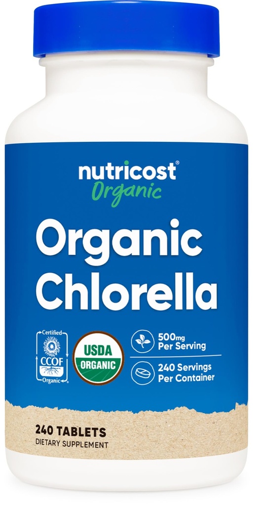 Nutricost 유기 염소 500mg, 240 정제 - 글루텐 무료, 비 GMO