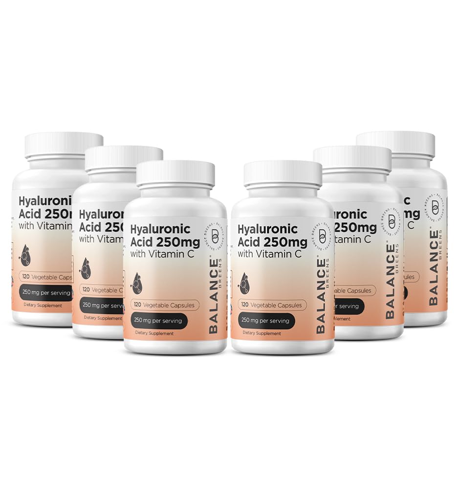 순수한 Hyaluronic 산 보충교재 비타민 C 50mg를 가진 250mg, 120 Vegan 캡슐 - 자연 놀, 머리, 못, 뼈 & 합동 건강 공식을 위한 피부 Hydration