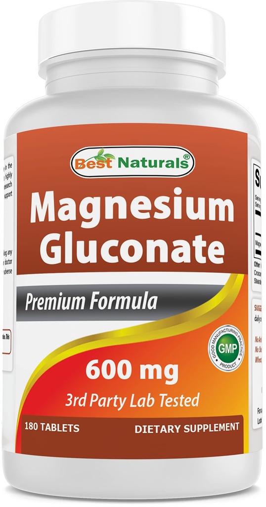 제일 자연적인 마그네슘 Gluconate (35 mg 마그네슘 마그네슘 Gluconate의 600mg에서 성분 마그네슘) 180 정제