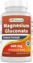 제일 자연적인 마그네슘 Gluconate (35 mg 마그네슘 마그네슘 Gluconate의 600mg에서 성분 마그네슘) 180 정제