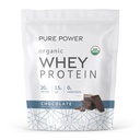 Mercola Pure Power Organic Whey Protein - 20g Protein - 근육 성장 및 에너지 지원 - 잔디 - 페드 Whey Concentrate - 15 서빙 (20.60 온스) - 초콜릿