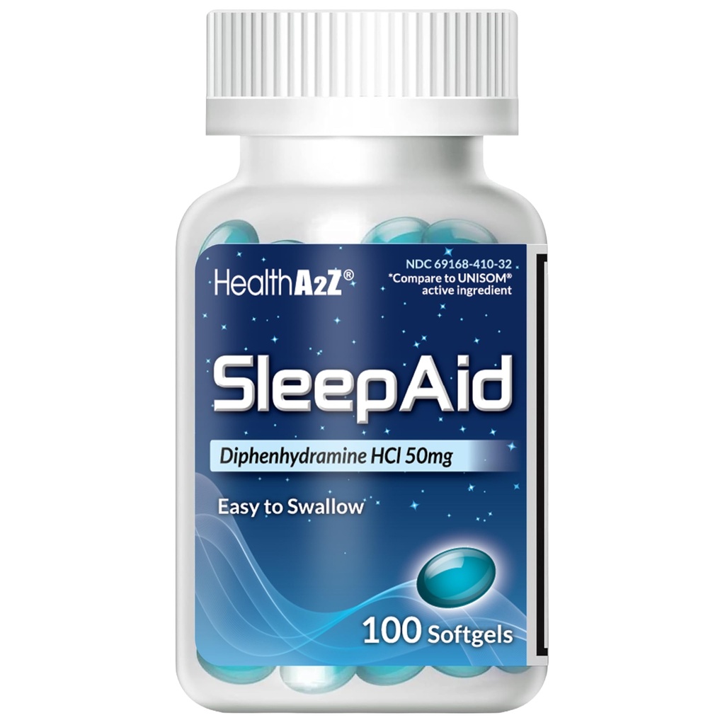 HealthA2Z 수면 보조, Diphenhydramine Softgels, 50mg, Deeper, Restful Sleeping, Non Habit-Forming (100 개) 지원