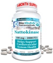 생물은 Nattokinase 보충교재를 흡수합니다. 100 mg, 2000 FUs. 6 달 공급. 비 GMO Natto 추출물 효소 (180의 Veggie 모자)
