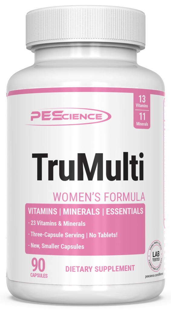 여성을위한 PEScience TruMultivitamin, 프리미엄 비타민 C, D, Immune 지원을위한 아연 보충, 킬레이트 미네랄, 90 쉽게 삼키기 캡슐