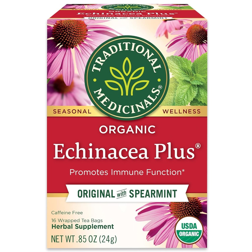 Spearmint 초본 차를 가진 전통적인 약 유기 Echinacea 플러스는, 면역 기능을 승진시킵니다, (1의 포장) - 16의 차 부대