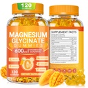 마그네슘 글리세린 Gummies 600mg의 무수한 설탕 마그네슘 마그네슘 Magnesium 글리세라이드, 비타민 D, B6 및 수면, 휴식, 두뇌 및 근육, 120 조사를 위한 CoQ10를 가진 마그네슘 구미