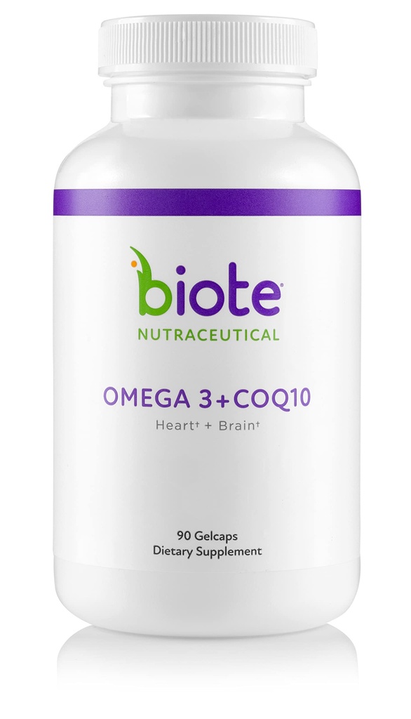 Biote Nutraceuticals - 오메가 3 + CoQ10 - 하트 + 두뇌 (90 젤 캡)