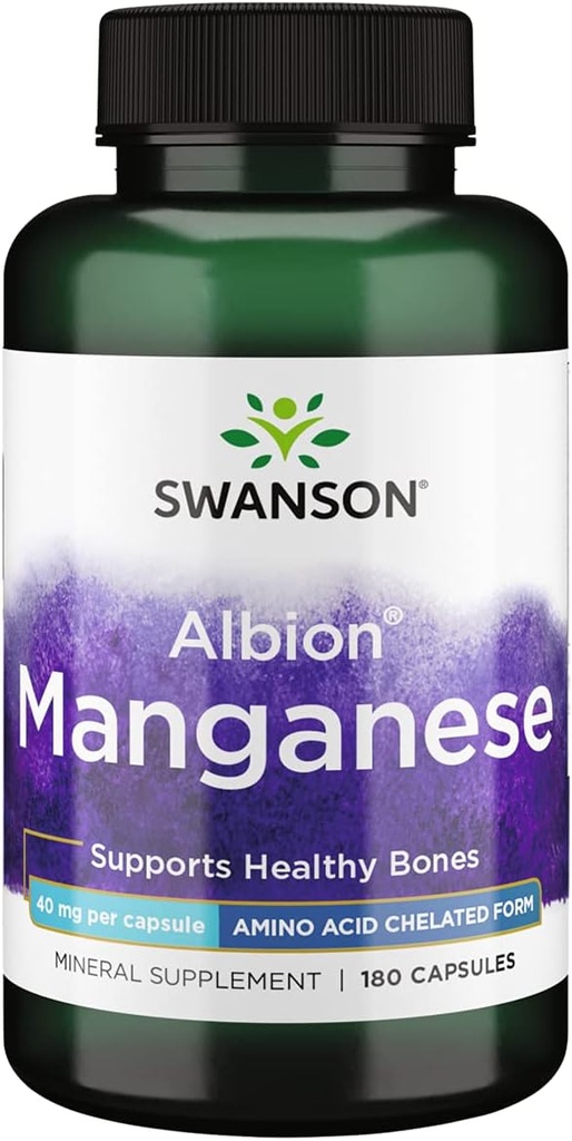 Albion Chelated 망간 40 mg 180 모자