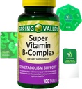 Super Vitamin B-Complex 100 Tablets Dietary Supplement Bundle 독점 더 나은 Ligth & Spring Guide + Weekly Pill Organize (3 항목)
