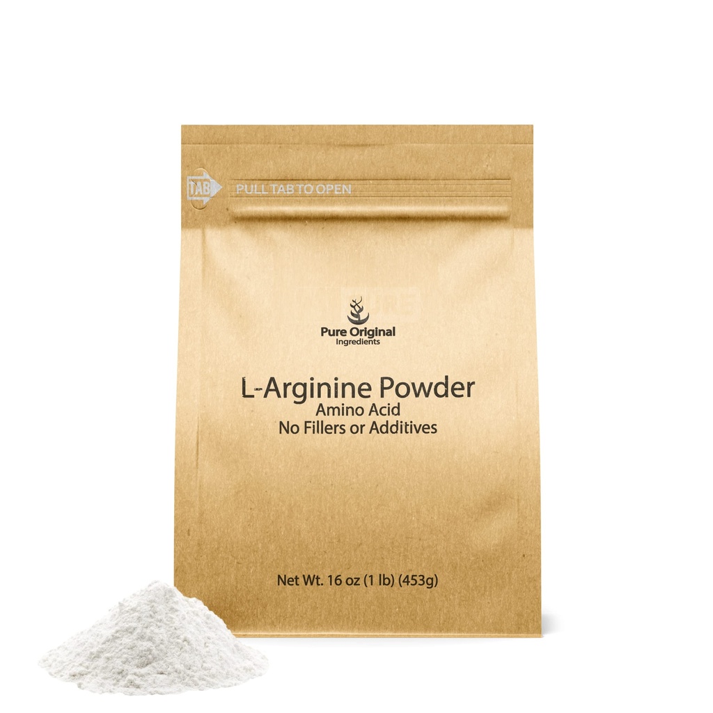 PURE ORIGINAL INGREDIENTS L 아르기닌 분말 (1 lb) 아미노산, 충전물 없음, 규정식 보충교재