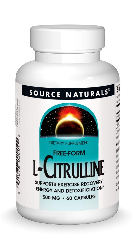 Source Naturals L-Citrulline - 운동 회복, 에너지 및 해독 *, 500 mg - 60 캡슐 지원
