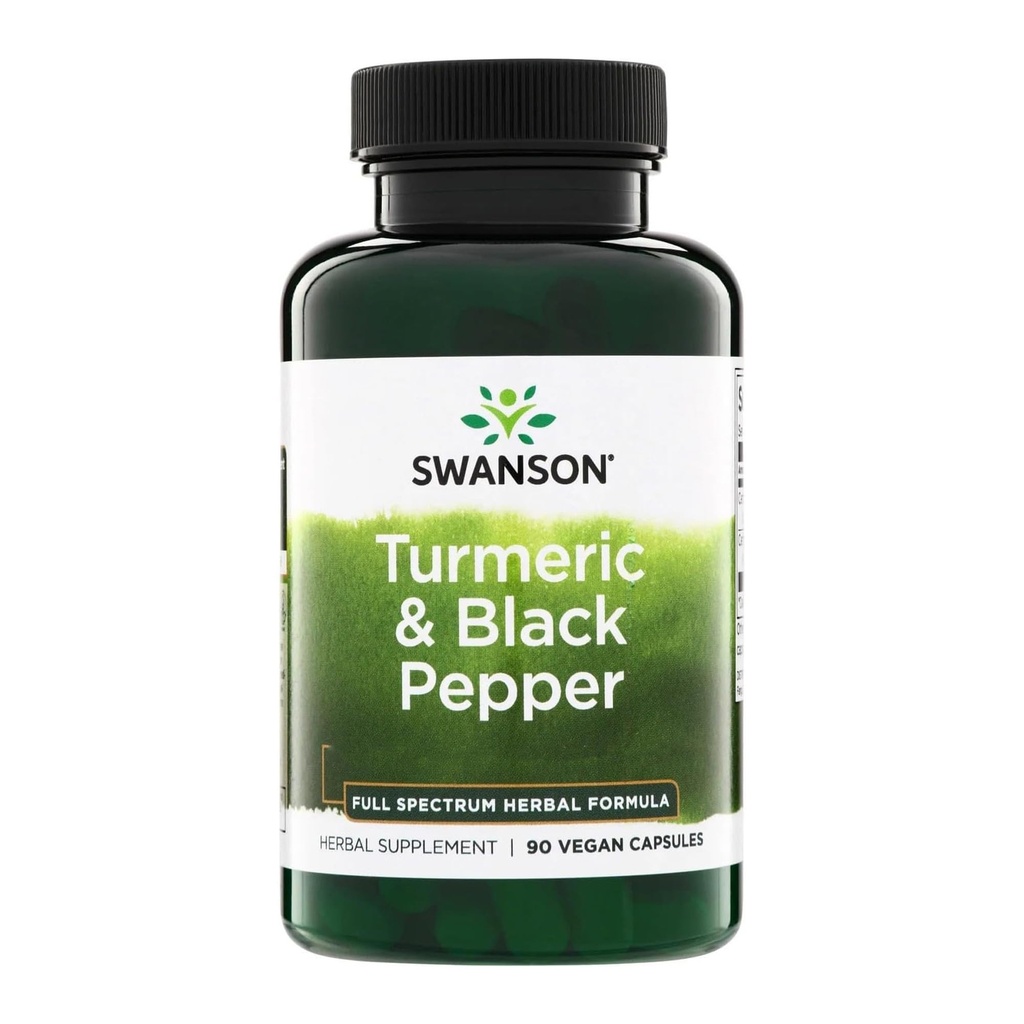 Swanson Premium- Turmeric & Black Pepper - 산화 방지제, 소화 및 관절 지원 - 90 Veg Caps (3 팩)