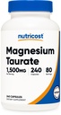 Nutricost 마그네슘 타우 레이트 1,500mg; 240 캡슐 - 글루텐 무료, 비 GMO, 비건, 80 서빙