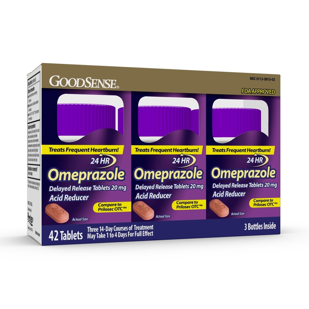 GoodSense Omeprazole 지연 방출은 20 mg의 Frequent Heartburn 처리를 위한 Stomach 산성 흡진기, 42 조사를 메모장에 기입합니다
