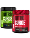 Jacked Factory Nitrosurge는 Blue Raspberry & Watermelon Nitrosurge Shred Thermogenic Pre-Workout의 사전 운동을 제공합니다.