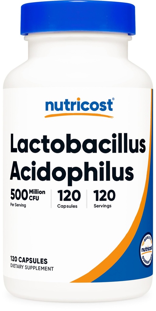 Nutricost Lactobacillus Acidophilus 500 백만 CFU (120 캡슐)